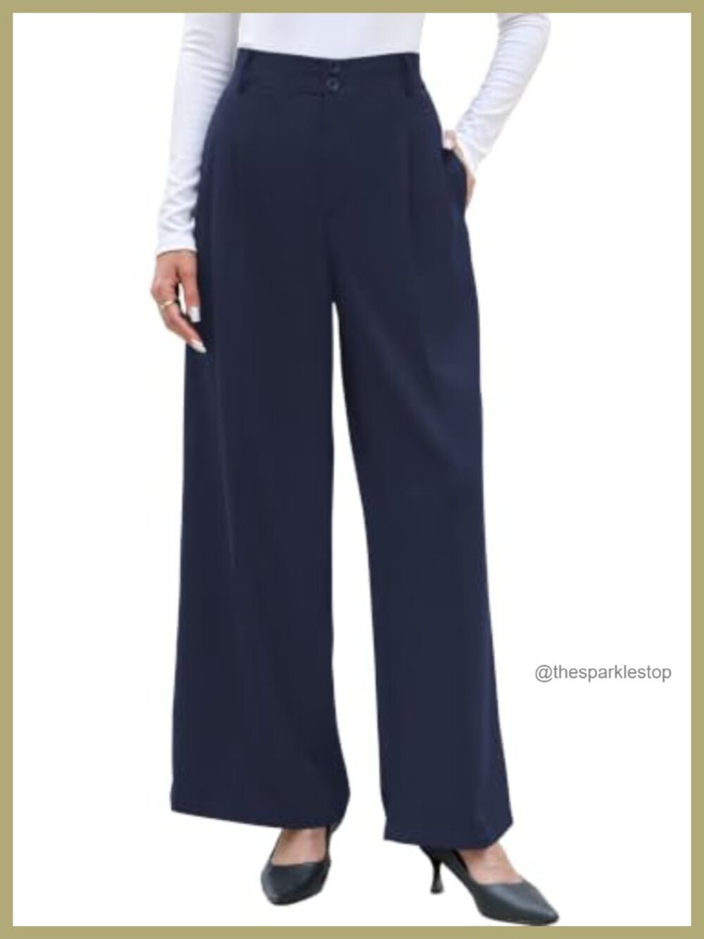 Wide Leg Dress Pants Pleated Business Casual Work Slacks